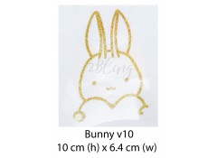 Iron-on transfer, Image Bunny v10, 10x6.4 cm